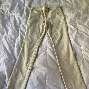 Cream colored skinny jeans